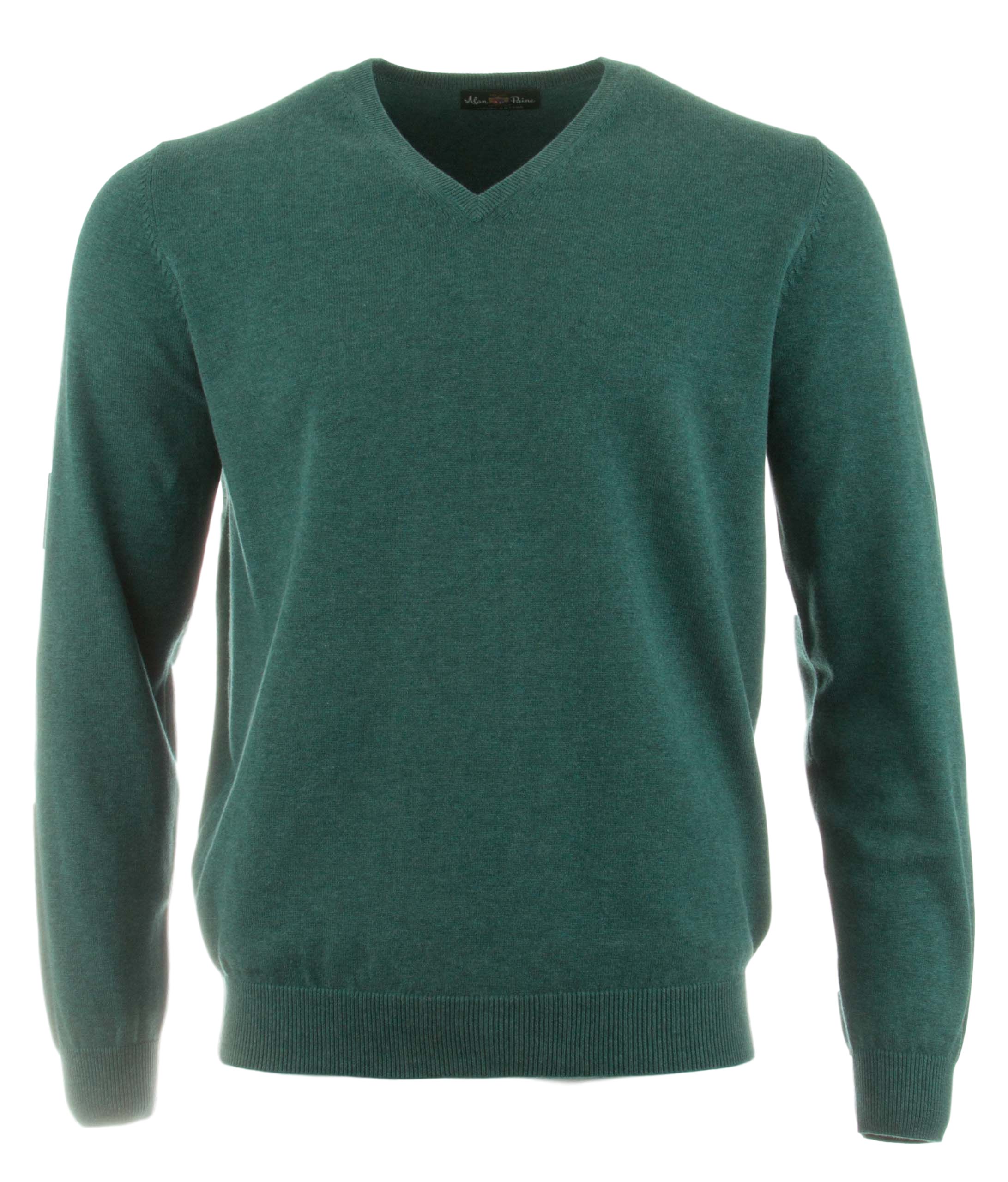 Alan Paine Rothwell Cotton-Cashmere V-Neck Pullover Moorland | Jan ...
