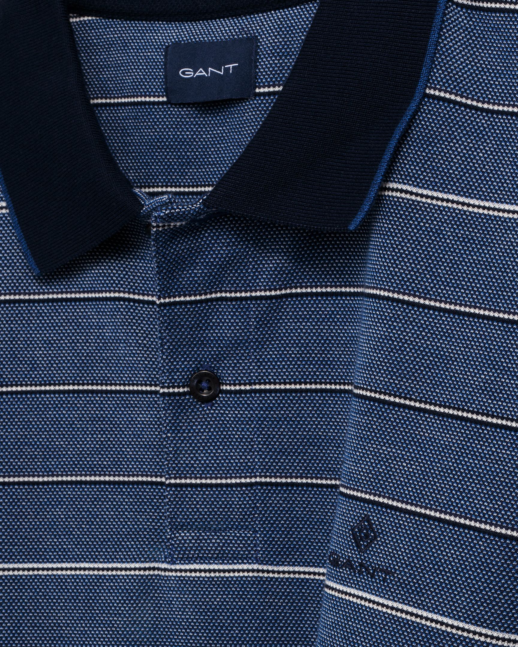 Gant Polo Shirt Blue Oxford Stripe