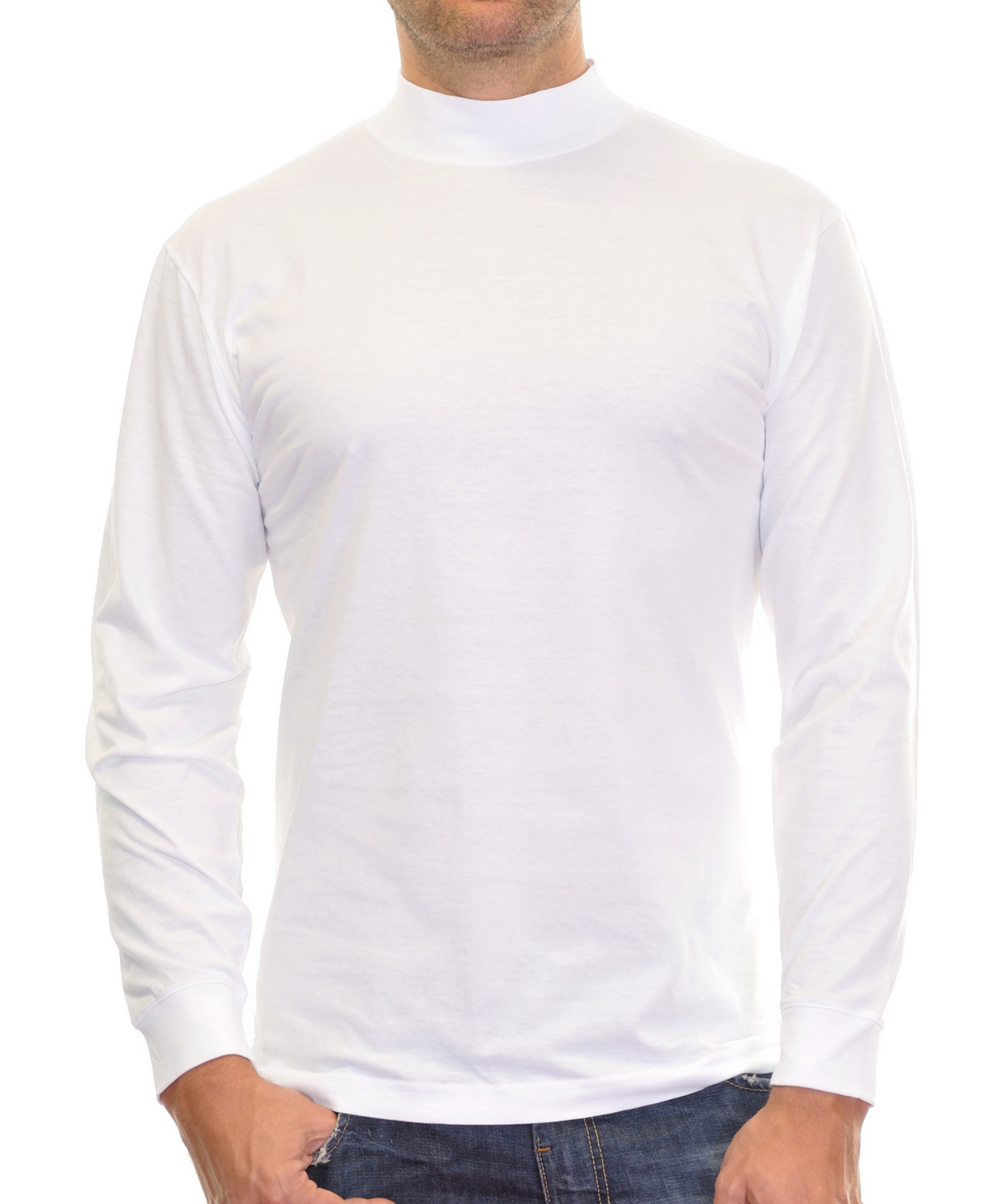 Ragman Long Sleeve Turtle T-Shirt Single Jersey Quality White | Jan Rozing  Men's Fashion
