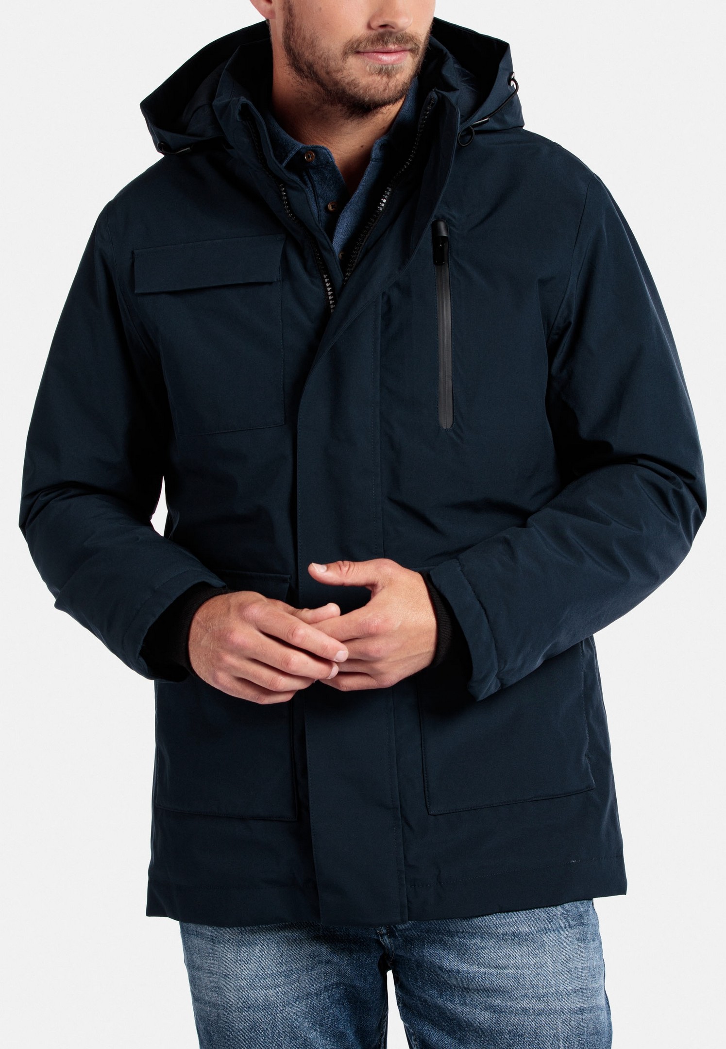 Giordano Jacket Removable Hood Water and Windproof Dark Navy | Jan Rozing  Men's Fashion